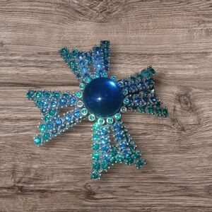 Vintage Blue and Green Brooch